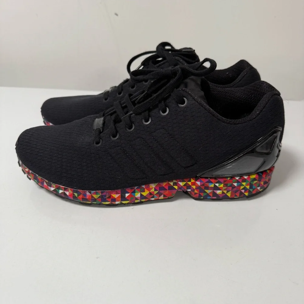 Black Adidas Sneakers with colorful sole